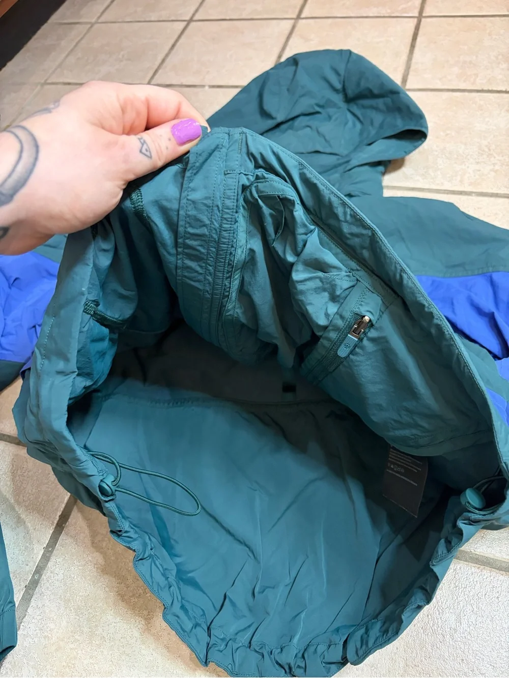 Lululemon Evergreen Cropped Full-Zip Hoodie (Green Jasper/Wild Indigo) Size 6